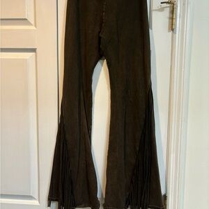 T Party Fashion Dark Brown Fringe Flare Pants